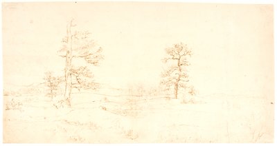 View Over a Hilly Landscape with a Pair of Solitary Oak Trees by Dankvart Dreyer