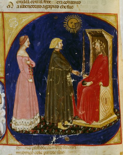 Dante and Beatrice Meeting Justinian, Scene from Paradise, Canto VI, from The Divine Comedy by Dante Alighieri