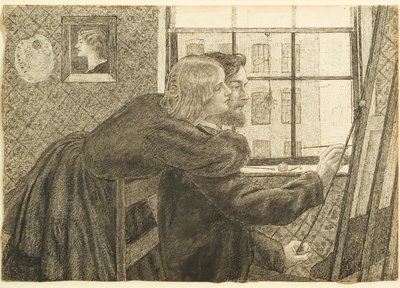 G P Boyce with Fanny Cornforth at Rossetti