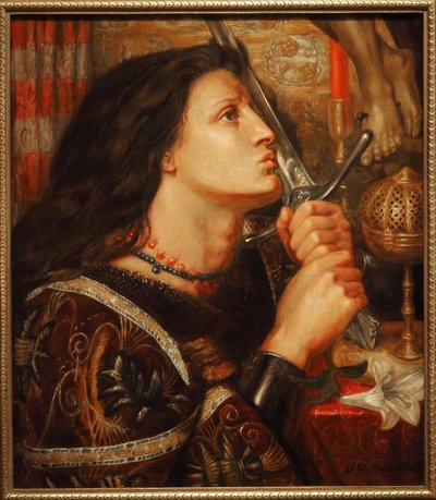 Joan of Arc kissing the scent of deliverance by Dante Gabriel Charles Rossetti
