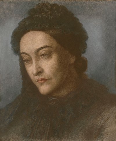 Portrait of Christina Rossetti, Head and Shoulders, Turned Three-Quarters to the Left, 1877 by Dante Gabriel Charles Rossetti