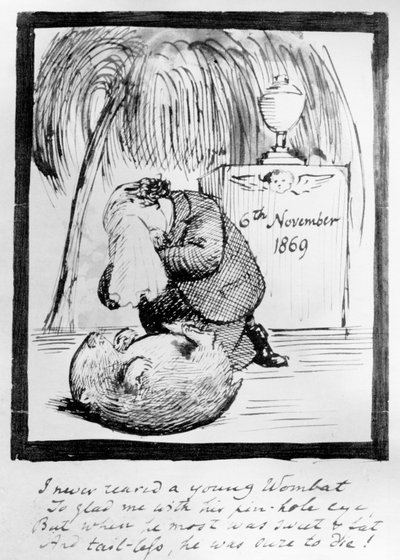 Rossetti lamenting the death of his Wombat by Dante Gabriel Charles Rossetti