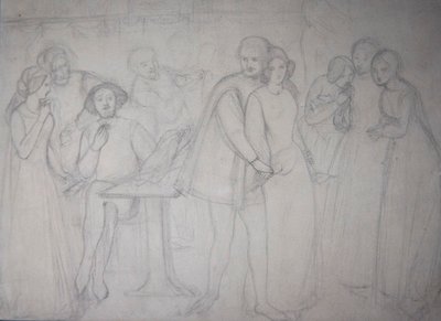 Study for Benedick and Beatrice by Dante Gabriel Charles Rossetti