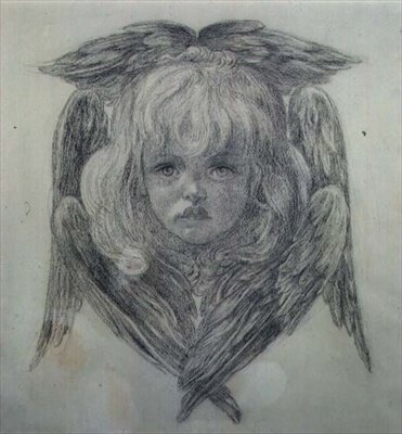 Study for the Head of a Child Angel in 
