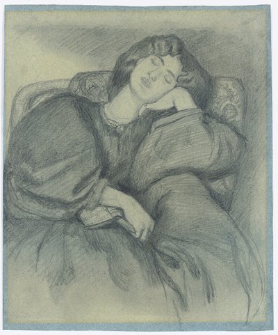 Study of Jane Morris Asleep in an Upholstered Armchair by Dante Gabriel Charles Rossetti