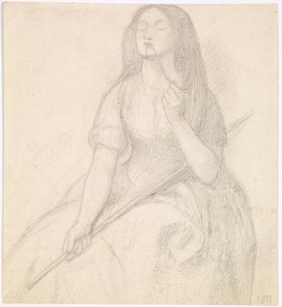 The Return of Tibullus to Delia - Study for the Figure of Delia by Dante Gabriel Charles Rossetti