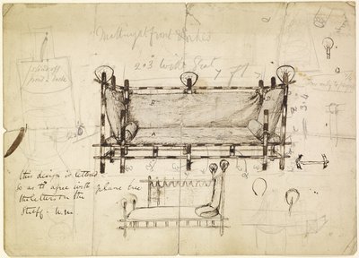 Two Designs for a Sofa by Dante Gabriel Charles Rossetti