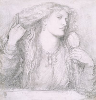 Woman combing her hair, Fanny Cornforth by Dante Gabriel Charles Rossetti