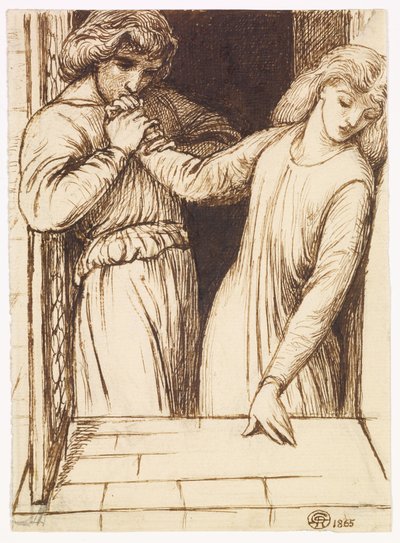 Hamlet and Ophelia - Compositional Study by Dante Gabriel Rossetti