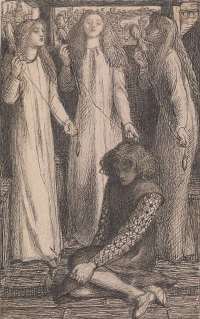 Illustration to the Maids of Elfen-Mere by Dante Gabriel Rossetti