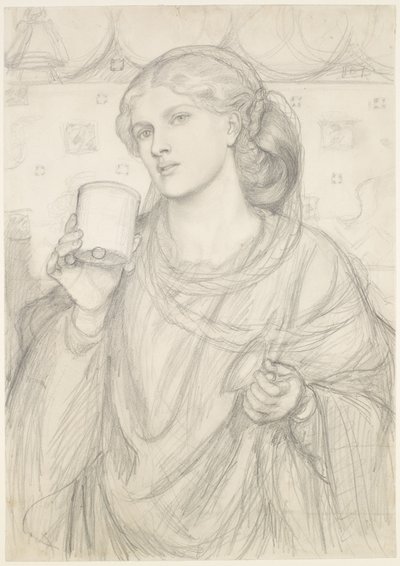 The Loving Cup - Compositional Study by Dante Gabriel Rossetti