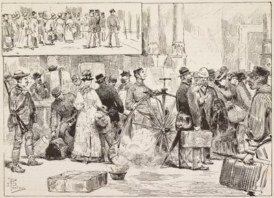 Fumigation against cholera at station, Rome, Italy by Dante Paolocci