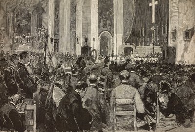 Obsequies for dead in Dogali in church of Sant Andrea della Valle, Rome (engraving) by Dante Paolocci