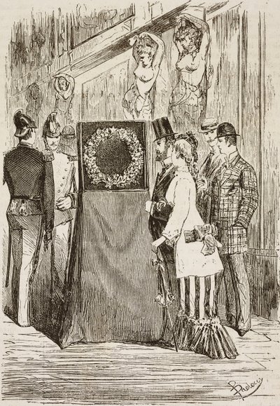The Wreath to Charles Albert on Display in Capitoline Hill, Rome, Italy, Engraving by Dante Paolocci from L