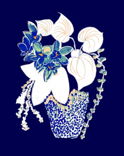 Vibrant Potted Blooms by Danushka Abeygoda