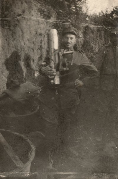 Soldier in a Trench Karst Plateau During the First World War by Dario Gentilini