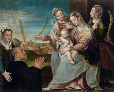 The Virgin and Child with Saint Catherine, Saint Lucy, Saint Justina of Padua, and a Benedictine Monk by Dario the Elder Varotari