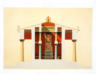 Transverse section of the Temple of Jupiter at Aegina by Daumont