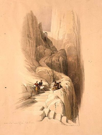 Ascent to the Summit of Sinai, February 20th 1839, plate 115 from Volume III of 
