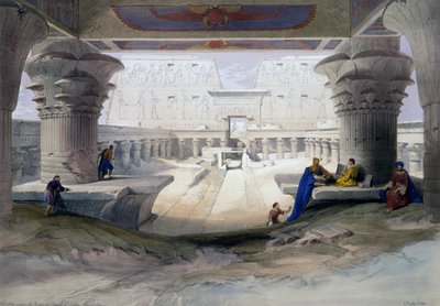 Edfu Temple, Engraving from Drawing by David Roberts (1796-1864), from Egypt and Nubia by David (after) Roberts