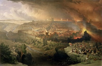 The Destruction of Jerusalem in 70 AD (engraved by Louis Haghe) by David (after) Roberts