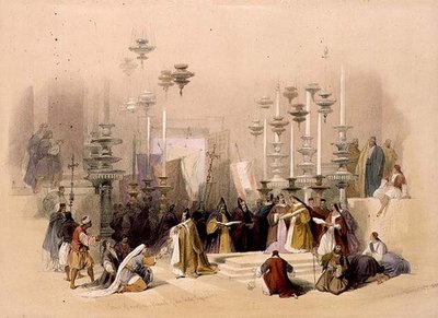 The Stone of Unction, Church of the Holy Sepulchre, March 30th 1839, plate 19 from Volume I of 