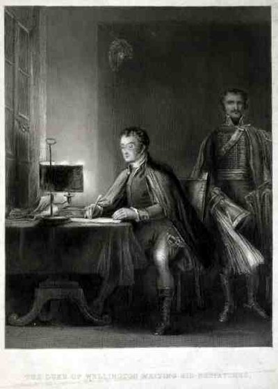 The Duke of Wellington Writing his Dispatches, engraved by William Greatbach by David (after) Wilkie
