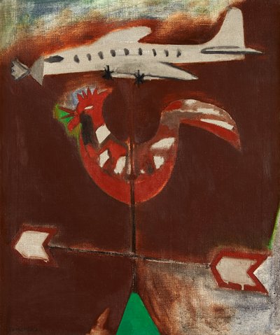 Weather Cock and Silver Aeroplane by David Alan Redpath Michie