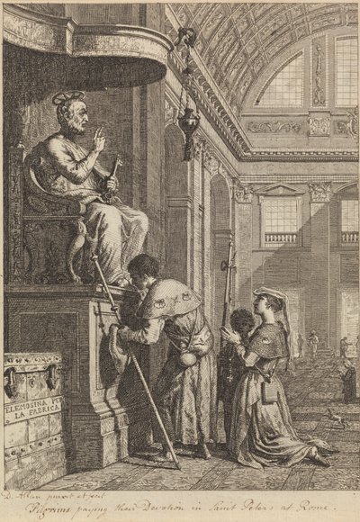 Pilgrims Paying Their Devotion in St. Peters at Rome by David Allan