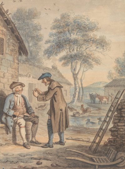 Symon Breaks the News to Glaud: Design number 3 for The Gentle Shepherd by David Allan