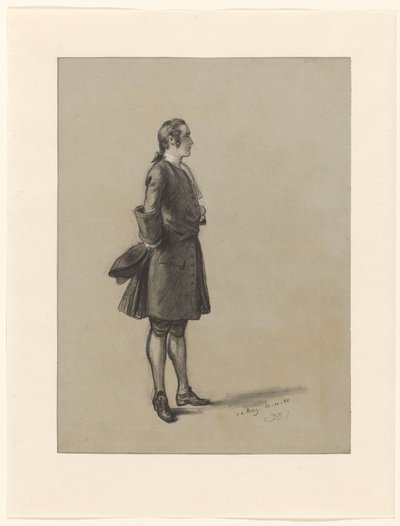 Figure Study of a Standing Man Holding His Hat Behind His Back by David Bles