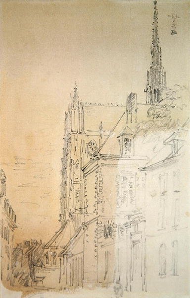 A Cathedral in a Street by David Cox