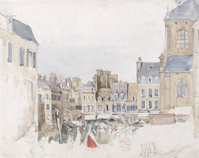 A French Market Place (c.1829) by David Cox
