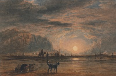 Beach Scene - Sunrise by David Cox