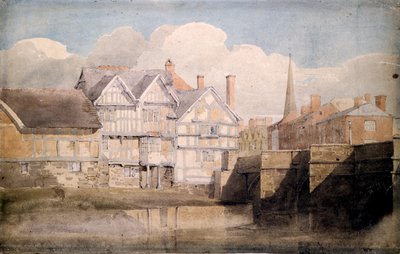Old Houses and Wye Bridge, Hereford by David Cox