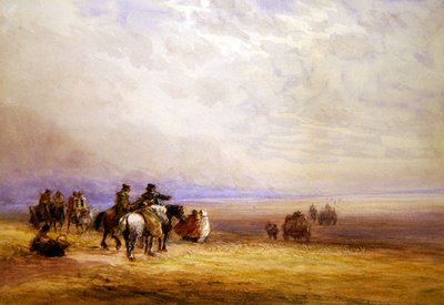 Preparing to cross Lancaster Sands by David Cox