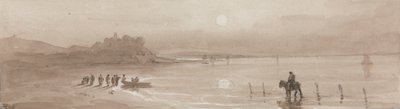 Seacoast, Sunset with Harlech Castle by David Cox