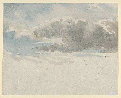 Study of Clouds (recto). Study of an Elder Bush by a Fence (verso) by David Cox