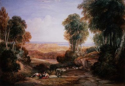 The Junction of the River Severn and the River Wye with Chepstow Castle in the Distance by David Cox