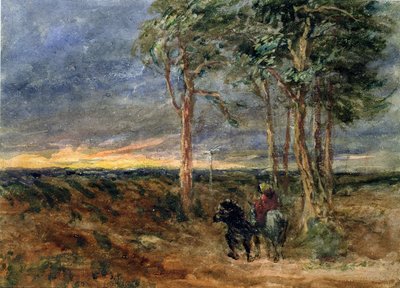 Travellers Approaching a Signpost on a Heath by David Cox