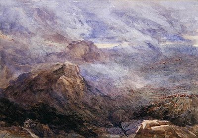 Welsh Sketch - Burning Bracken by David Cox