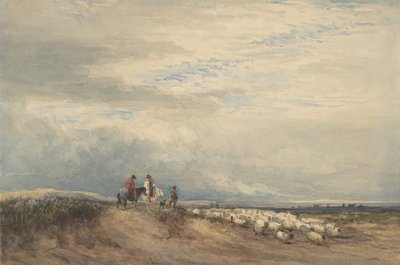Riders with Sheep near an Estuary by David Cox the elder