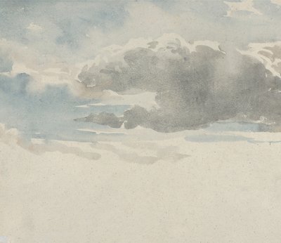 Study of Clouds (detail), Study of an Elder Bush by a Fence (detail), 1820-45 by David Cox the elder