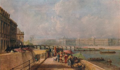 The Pont des Arts and the Louvre from the Quai Conti by David Cox the elder