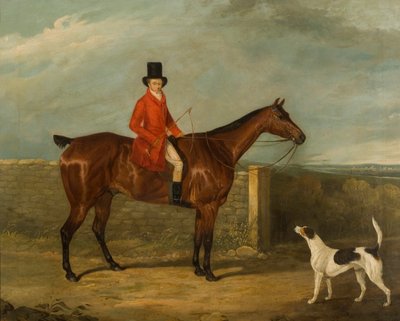John Hall Kent in Hunting Attire Seated on a Horse by David Dalby