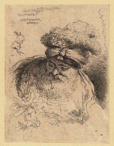Bust of an old man with beard wearing a turban by David Deuchar