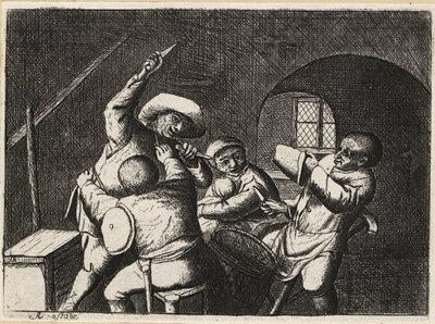 Dutch Peasant with Two Daggers Attacks Another Card Player by David Deuchar
