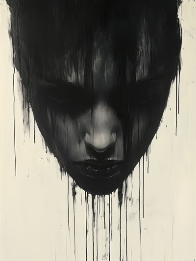 Dark Dripping Portrait by David Drake