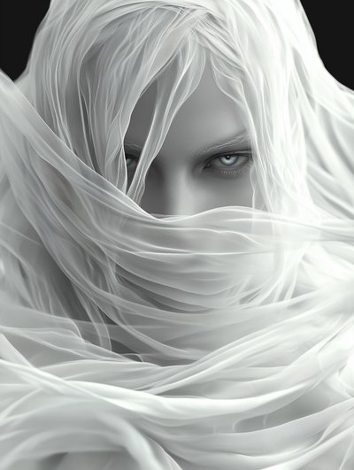 Intense Veiled Gaze by David Drake