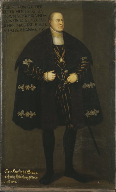 Portrait of Duke Eric I of Brunswick-Lueneburg, Prince of Calenberg-Goettingen by David Frumerie